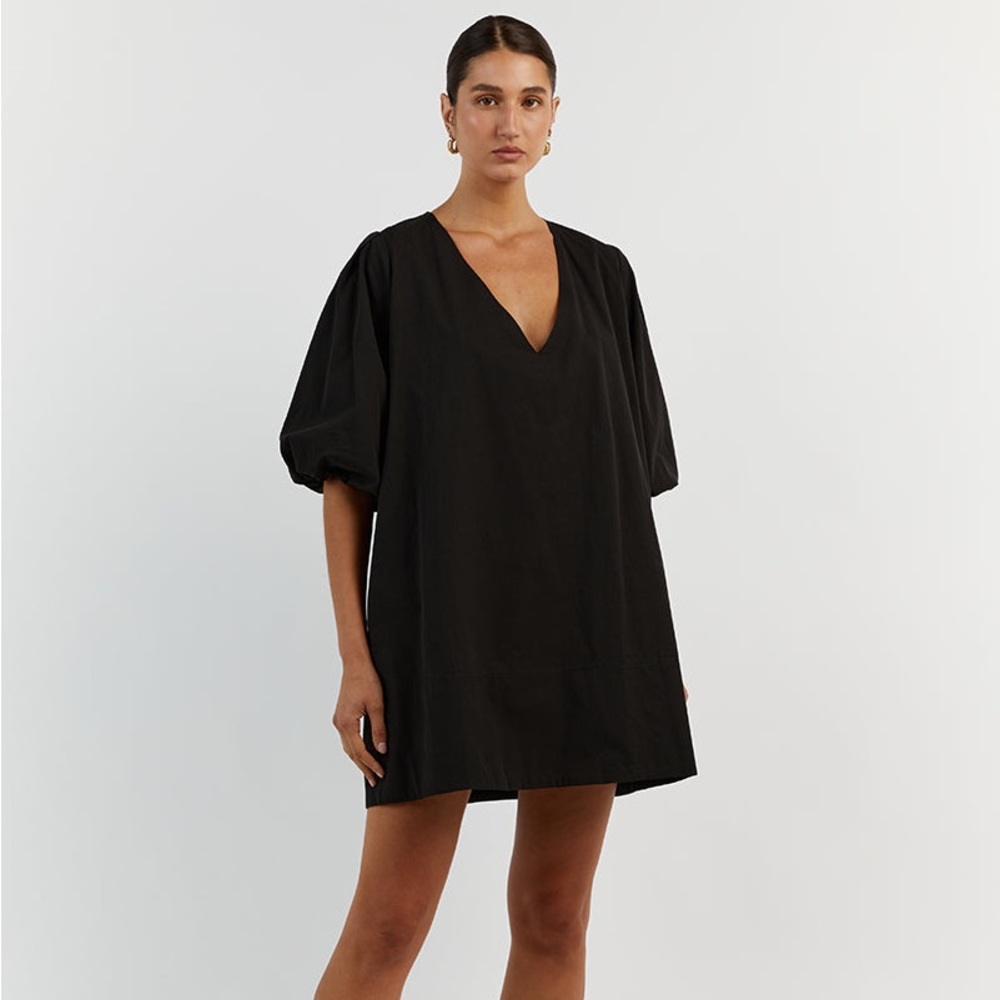 Dissh Skylar Black Cotton Smock Dress, US 4